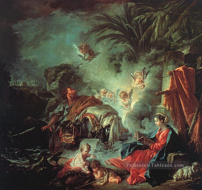 Le repos lors de la fuite en Égypte Rococo François Boucher Peintures à l'huile